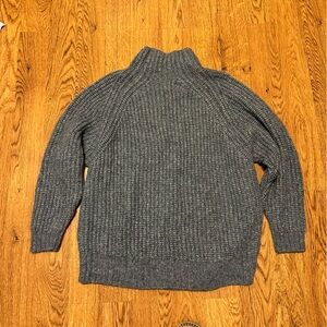 Aymara Gray Knitted Cowl Neck Cozy Baby Alpaca Blend Soft Small long sleeve